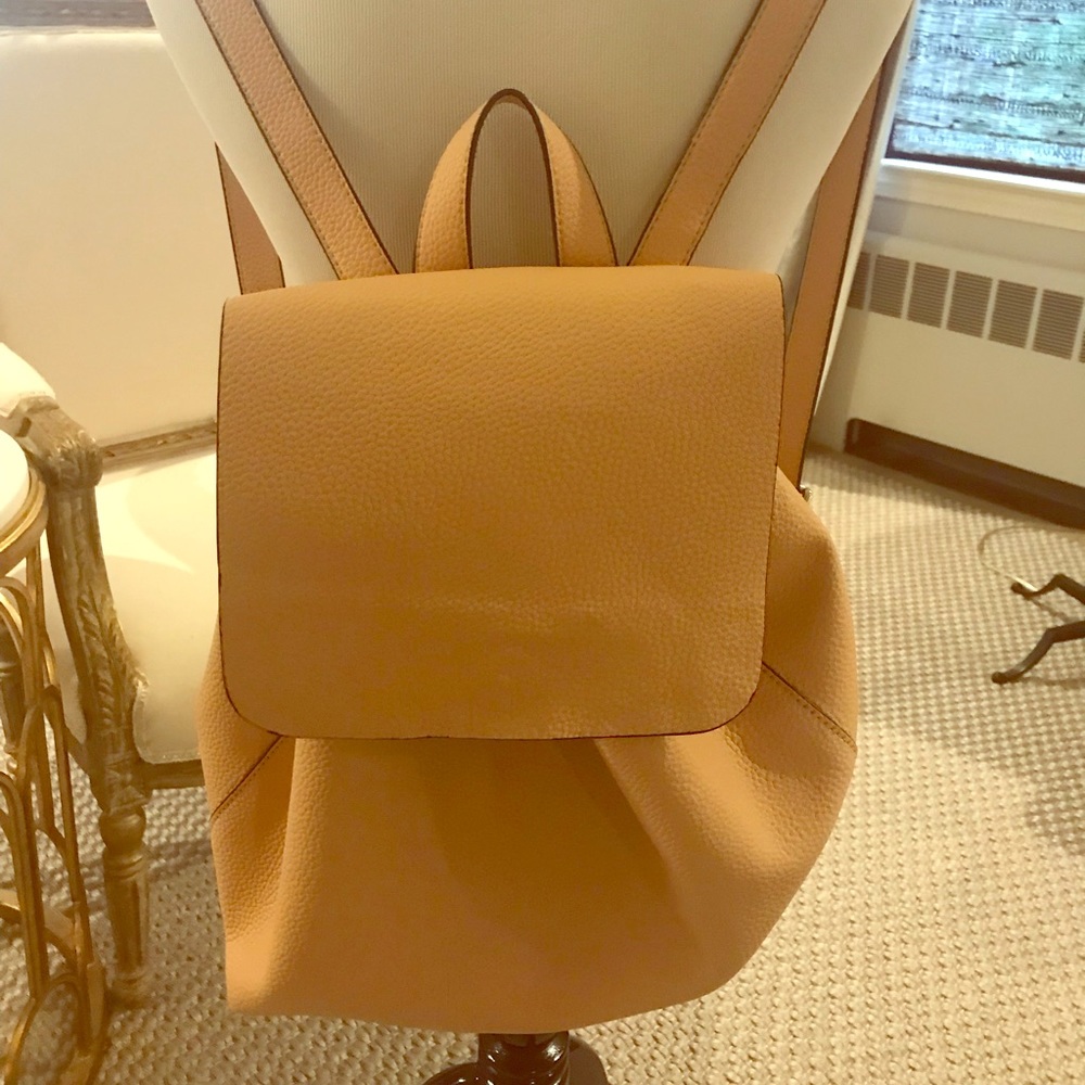Faux leather nude backpack worn once